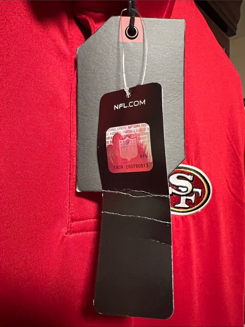 Brand New NFL SF 49ers Team Antigua Red Sportswear Polo with Embroidered SF Logo - Picture 6 of 15